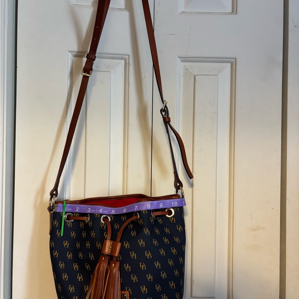 Dooney & Bourke Blue and Brown Crossbody Bag with Elegant Design